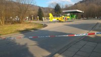 Śmigłowiec LPR wylądował na miejscu wypadku w Ustroniu