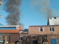 pożar budynku cukrowni w Chybiu